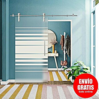 Puerta corredera de vidrio Naoko (85 x 210 cm, Herraje visto tubular)