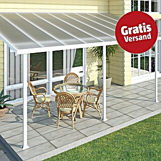 Terrassenüberdachung Tuscany LED (B x T: 546 x 300 cm, Verkehrsweiß)
