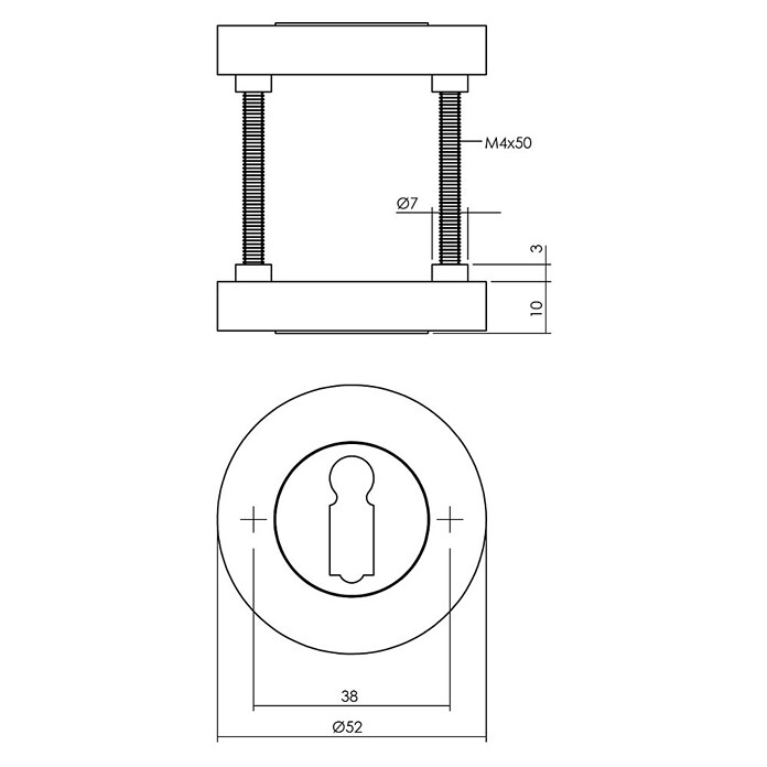 Intersteel Toiletdeurgarnituur (Antraciet, Rond) | BAUHAUS