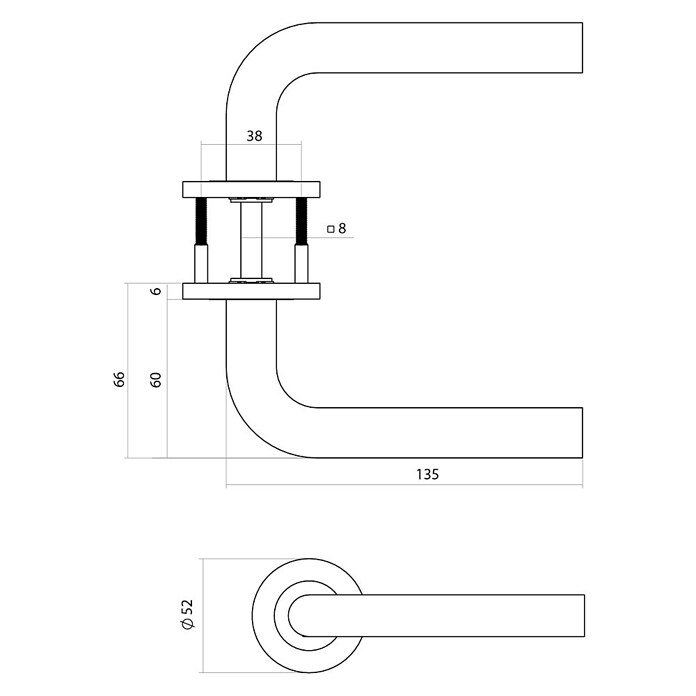 Intersteel Deurklink Q02 (Roestvrij staal, Zwart) | BAUHAUS