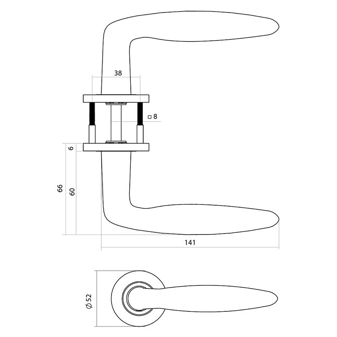 Intersteel Deurklink Q03 (Roestvrij staal, Messing) | BAUHAUS