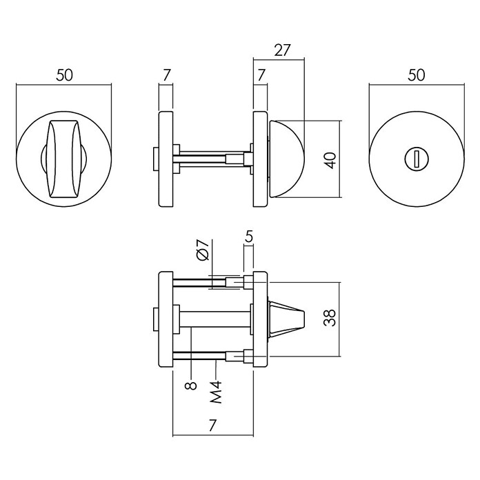 Intersteel Toiletdeurgarnituur (Aluminium, Zwart) | BAUHAUS