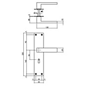 Intersteel Deurklink Amsterdam (Roestvrij staal, Sleutelgat) | BAUHAUS