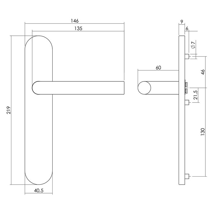 Intersteel Deurklink Jura (Roestvrij staal, Blind) | BAUHAUS