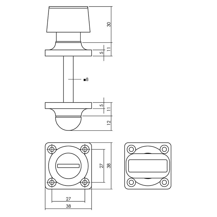 Intersteel Toiletdeurgarnituur Basic (Messing, Nikkel, Mat) | BAUHAUS
