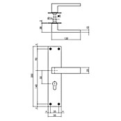 Intersteel Deurklink Amsterdam (Roestvrij staal, Profielcilindergat) | BAUHAUS