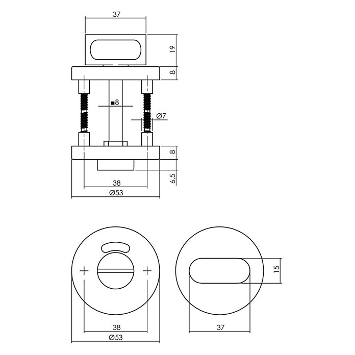 Intersteel Toiletdeurgarnituur (Rond, RVS) | BAUHAUS
