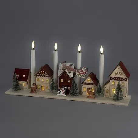 Konstsmide  LED-Holzsilhouette Miniaturhäuser