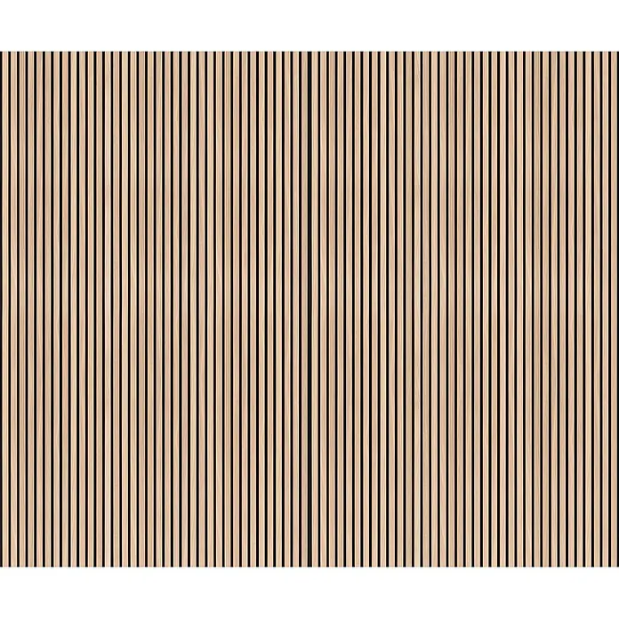 SanDesign Alu-Verbundplatte - 150 x 250 cm, Scandi Light - Helle Holzlamellen, oft für akustische oder dekorative Wandverkleidungen verwendet.