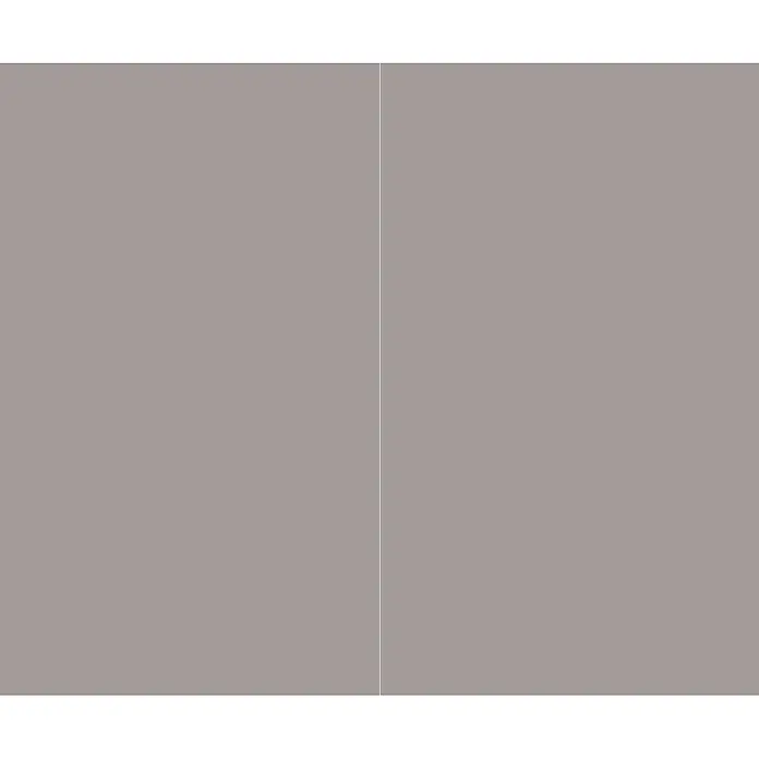 SanDesign Alu-Verbundplatte - 150 x 250 cm, Warm Grey - Monochromes taubengraues Paneel mit einer feinen weißen vertikalen Trennlinie.