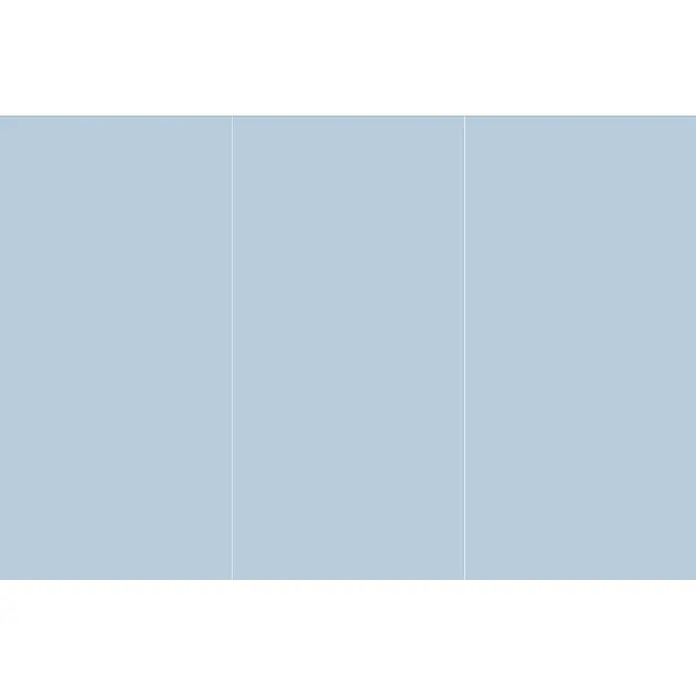 SanDesign Alu-Verbundplatte - 125 x 250 cm, Sky Blue - Hellblaue Oberfläche mit zwei feinen vertikalen weißen Linien.