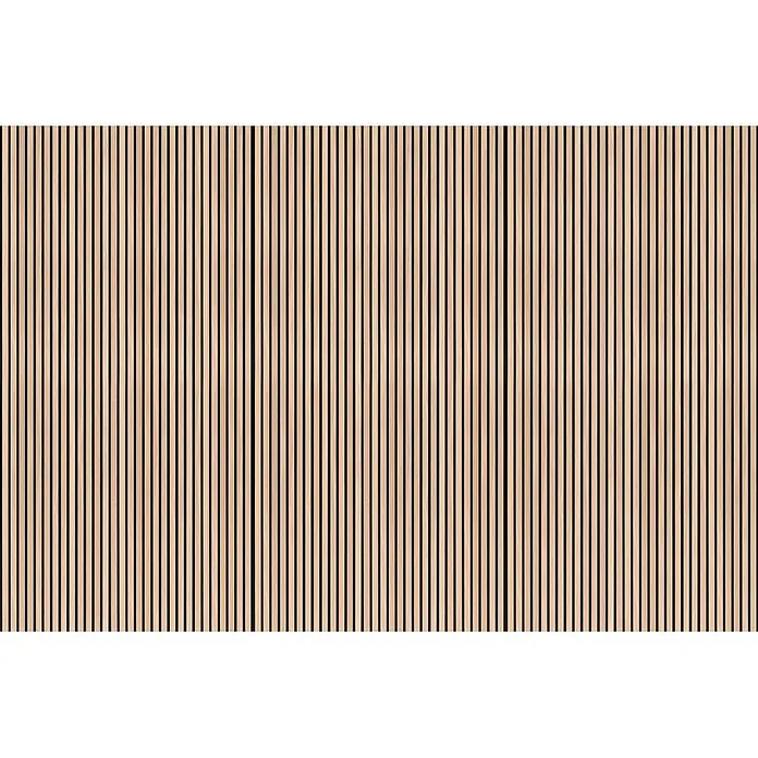 SanDesign Alu-Verbundplatte - 125 x 250 cm, Scandi Light - Vertikale Akustikplatte aus hellen Holzlamellen.