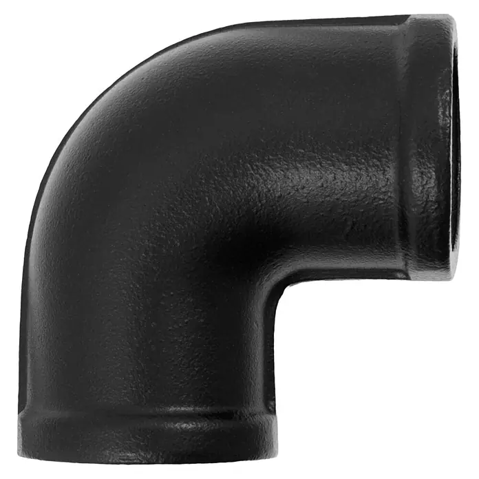 Walteco Rusticline Rohrbogen RT-69, 3/4", 90° - Durchmesser: 25 mm, Aluminium - Schwarzer 90-Grad-Rohrbogen aus Gusseisen für Installationen.
