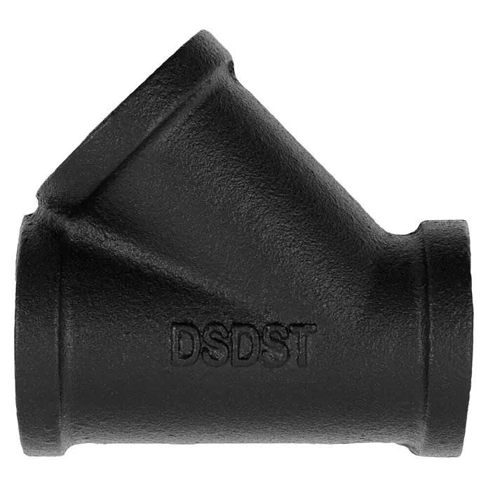 Walteco Rusticline T-Stück RT-66, 3/4", 45° - Durchmesser: 25 mm - Schwarzes Gusseisen Y-Abzweigrohrstück für Entwässerung, mit Prägung 'DSDST'.