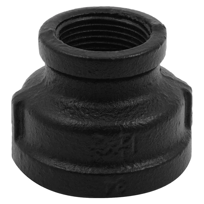 Walteco Rusticline Reduzierstück RT-68, 3/4"X1 für E27 - Durchmesser: 40 mm, Metall - Schwarzes Gusseisen-Rohrreduzierstück mit Innengewinde zum Verbinden von Rohren unterschiedlicher Größen.