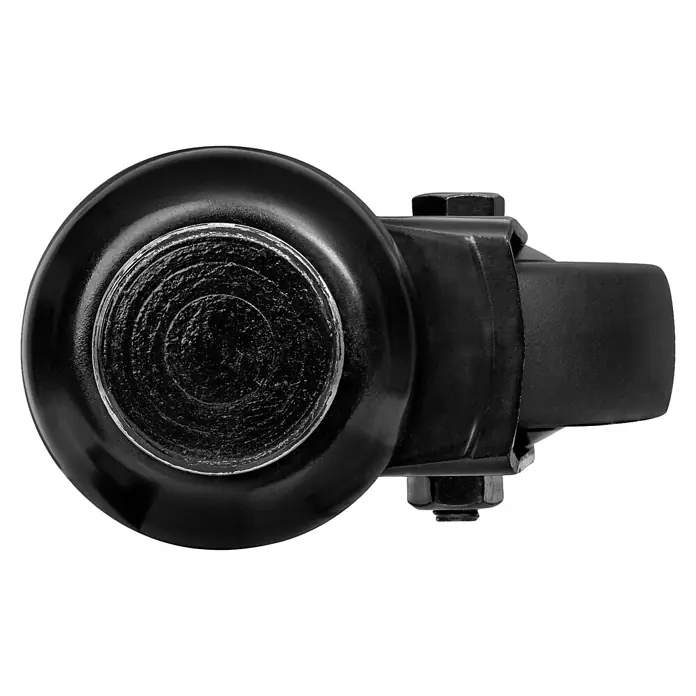Walteco Rusticline Design-Lenkrolle RT-60, für Hartböden Ø50mm,TL50KG - Schwarz - Schwarzes Kfz-Kugelgelenk mit texturierter runder Fläche und Befestigungsschrauben.