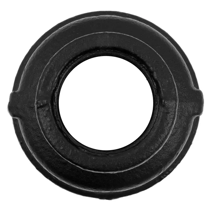 Walteco Rusticline Reduzierstück RT-68, 3/4"X1 für E27 - Durchmesser: 40 mm, Metall - Texturierte schwarze Gusseisen-Rundkappe mit Mittelöffnung und zwei seitlichen Vorsprüngen.