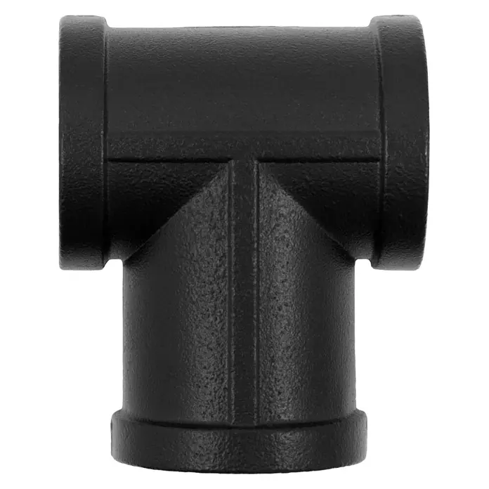Walteco Rusticline T-Stück RT-70, 3/4" - Durchmesser: 25 mm, Aluminium - Schwarzes Metall-T-Rohrverbindungsstück zum Anschluss von drei Rohren.