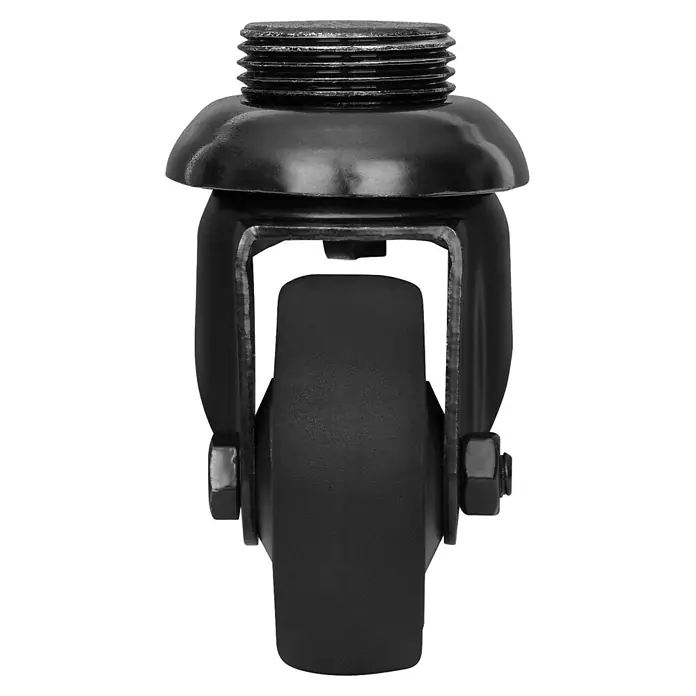 Walteco Rusticline Design-Lenkrolle RT-60, für Hartböden Ø50mm,TL50KG - Schwarz - Schwarzes Lenkrollenrad mit Gewindespindel zur einfachen Montage.
