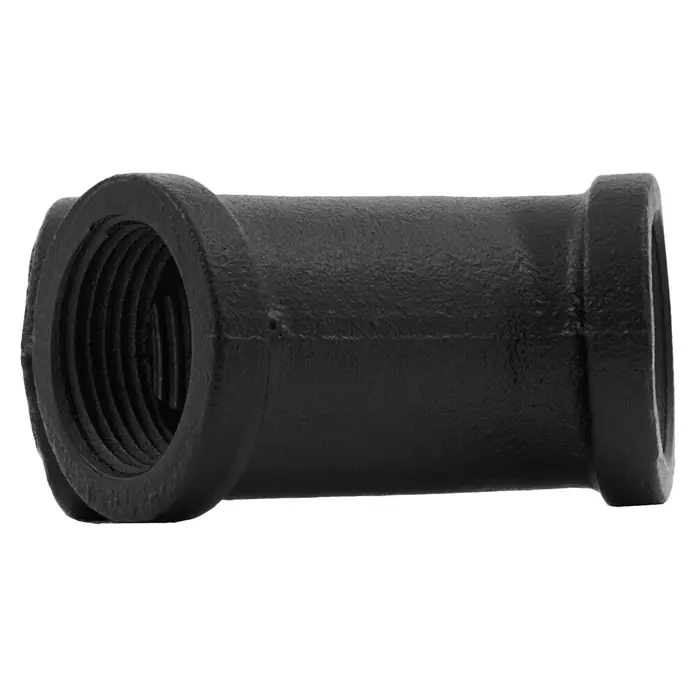 Walteco Rusticline T-Stück RT-66, 3/4", 45° - Durchmesser: 25 mm - Schwarze Gusseisen-Rohrkupplung mit Innengewinde an beiden Enden.