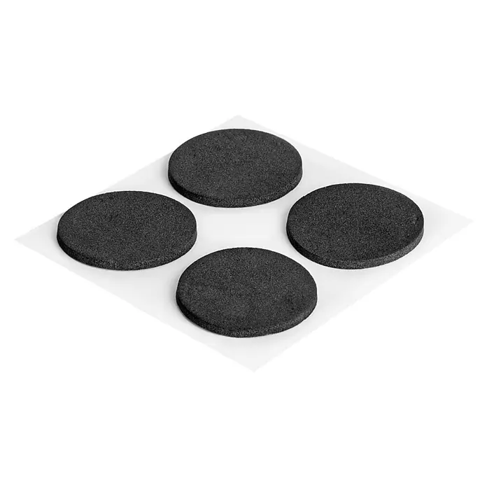 Walteco Rusticline Anti-Rutsch-Pad RT-62, Ø34mm,12STK - Durchmesser: 34 mm, Schwarz, Kleben, 12 Stk. - Vier schwarze runde Möbelgleiter oder Untersetzer aus texturiertem Schaumstoff oder Filz.
