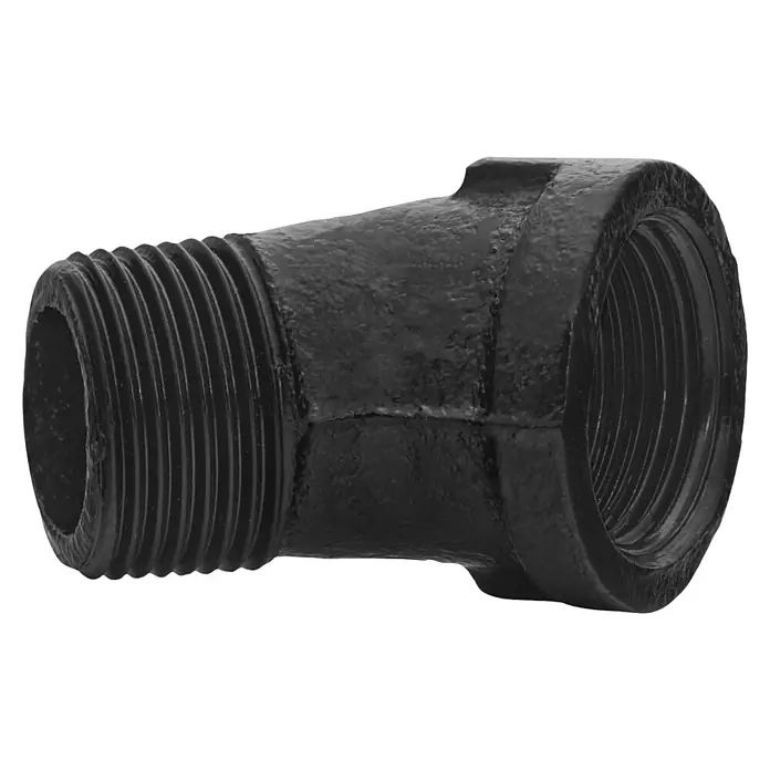Walteco Rusticline Schraubwinkel RT-79, 3/4", 45° - Durchmesser: 25 mm, Metall, Schwarz - Schwarzes Gusseisen 90-Grad-Winkelstück mit Gewindeenden für Rohre.