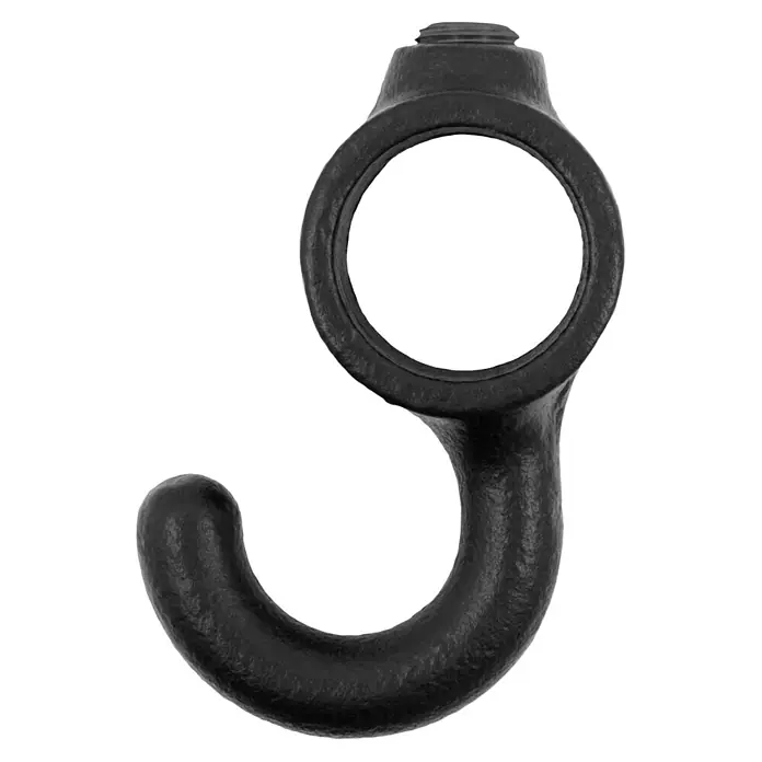 Walteco Rusticline Allzweckhaken RT-75, 3/4" - Metall, Schwarz - Schwarzer Metall-S-Haken mit runder Befestigungsöse.