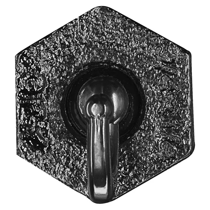 Walteco Rusticline Schraubhaken RT-76, 3/4", 2 STK - Metall, Schwarz - Dunkles, hexagonales, strukturiertes Ankergewicht mit zentraler Metallöse zur Befestigung.