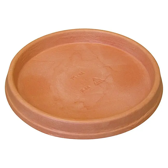 Geli Blumentopf-Untersetzer Marcella - Außenmaß (Ø x H): 35 x 4 cm, Kunststoff, Terracotta - Ein Terrakotta-Untersetzer für Blumentöpfe, ideal für drinnen und draußen, um Oberflächen vor Wasser zu schützen.\n