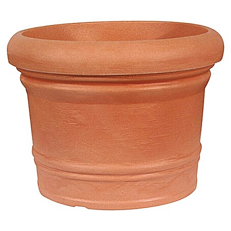 Geli Pflanzkübel rund Palermo (Außenmaß (Ø x H): 35 x 26 cm, Kunststoff, Terracotta)