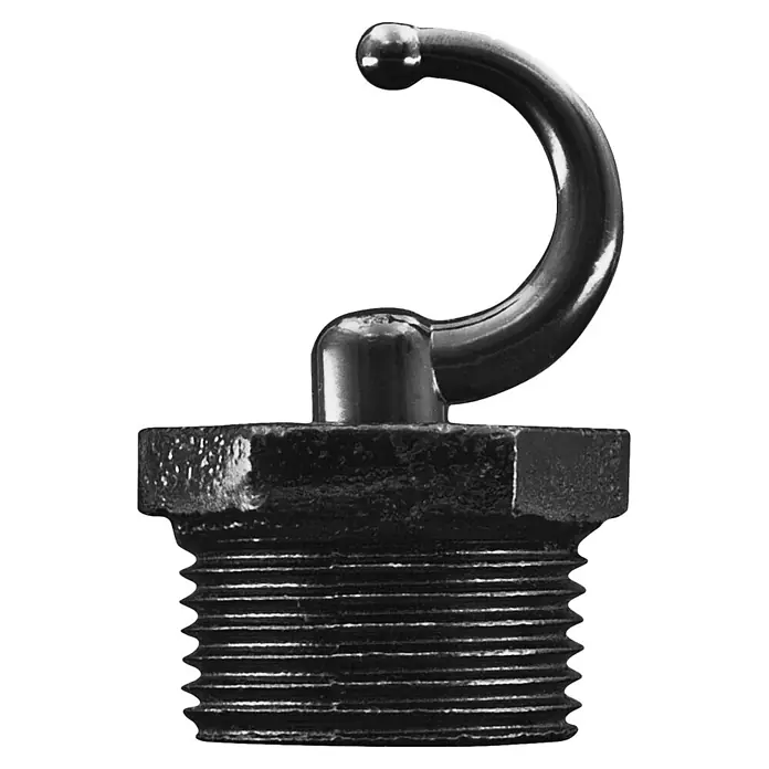 Walteco Rusticline Schraubhaken RT-76, 3/4", 2 STK - Metall, Schwarz - Schwarzer Gewindestopfen aus Metall mit gebogenem Haken, zum Heben oder Aufhängen geeignet.