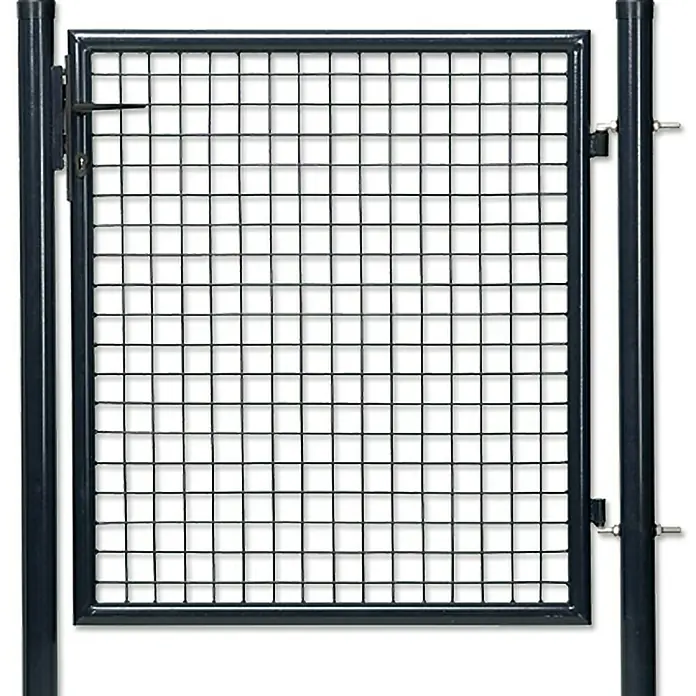 Zauntor100 x 100 cm, Anthrazit, Metall - Ein robustes Gartentor aus Metall mit Drahtgitterfüllung und stabilem Rahmen, ideal für den sicheren Zugang zum Garten.