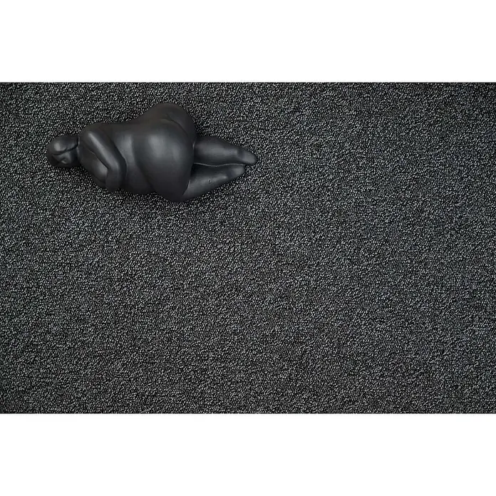 Bricoflor Teppichboden Meterware Schlinge meliert, anthrazit schwarz, 500 x 400 cm - Breite: 400 cm, Schlinge, 100 % Polyamid (PA), anthrazit schwarz - Schwarze Skulptur einer liegenden Figur.