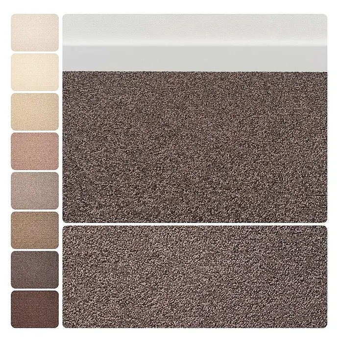 Bricoflor Teppichboden Meterware 7x4m, Schlinge meliert, braun - Schlinge, 100 % Polyamid (PA), braun - Brauner strukturierter Teppich mit einer Farbpalette von hellbeige bis dunkelbraun.