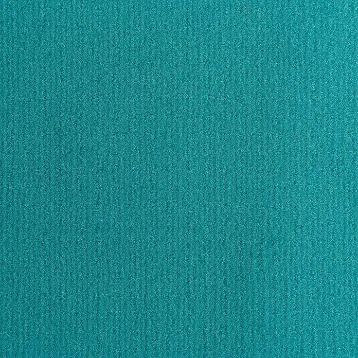 Bricoflor Teppichboden Meterware 2x4m, Velours uni, türkis grün - Velours, 100 % Polyamid (PA), türkis grün - Nahaufnahme von teal-farbenem Filzstoff mit feiner Rippenstruktur.