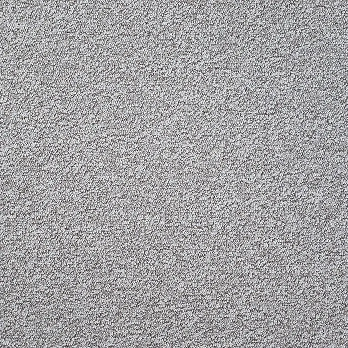 Bricoflor Teppichboden Meterware 2x4m, Schlinge meliert, hell-grau silber - Schlinge, 100 % Polyamid (PA), hell-grau silber - Nahaufnahme eines hellgrauen, melierten Teppichs mit strukturierter Oberfläche.