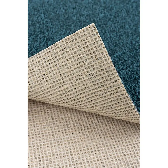 Bricoflor Teppichboden Meterware Schlinge meliert, petrol türkis, 450 x 400 cm - Breite: 400 cm, Schlinge, 100 % Polyamid (PA), petrol türkis - Türkiser Teppich mit sichtbarer beiger, gittergemusterter Anti-Rutsch-Rückseite.