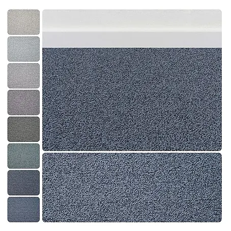 Bricoflor  Teppichboden Meterware Schlinge meliert, dunkel-grau blau, 800 x 400 cm