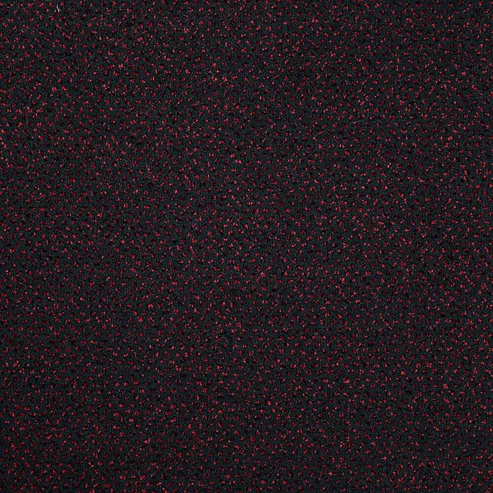 Bricoflor Teppichboden Meterware 9x4m, Velours gemustert, schwarz rot - Velours, 100 % Polyamid (PA), schwarz rot - Dunkler, melierter Stoff mit eingewebten roten Fäden.