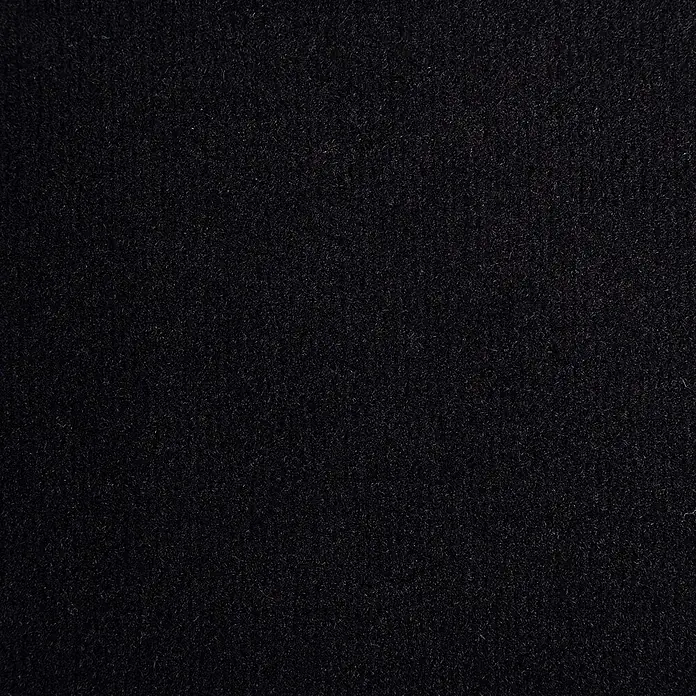 Bricoflor Teppichboden Meterware Velours uni, schwarz, 450 x 400 cm - Breite: 400 cm, Velours, 100 % Polyamid (PA), schwarz - Nahaufnahme von schwarzem Stoff mit einer leicht flauschigen Textur.