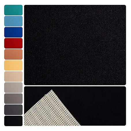 Bricoflor  Teppichboden Meterware Velours uni, schwarz, 200 x 400 cm