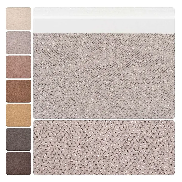 Bricoflor Teppichboden Meterware 6,5x4m, Velours gemustert, grau beige - Velours, 100 % Polyamid (PA), grau beige - Hellbeiger, gesprenkelter Teppichläufer mit verschiedenen neutralen Farbmustern.
