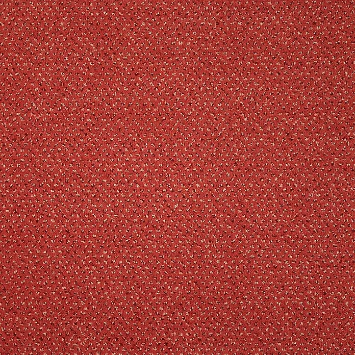 Bricoflor Teppichboden Meterware 3x4m, Velours gemustert, orange terra - Velours, 100 % Polyamid (PA), orange terra - Roter Stoff mit gesprenkeltem Muster aus hellen und dunklen Flecken.