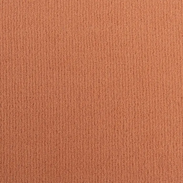 Bricoflor Teppichboden Meterware 2,5x4m, Velours uni, orange terra - Velours, 100 % Polyamid (PA), orange terra - Grobe, gerippte orangebraune Textur, wie ein Teppich oder eine Matte.