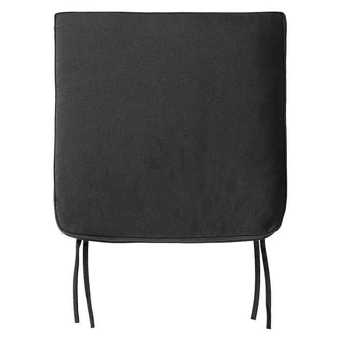 Ebuy24 Sitzauflage Alture - 1 Stk., L x B x H: 42 x 42 x 5 cm, Polyester., Schwarz - Dunkelgraues Stoffkissen mit Bändern, passend für Stühle oder Gartenmöbel.