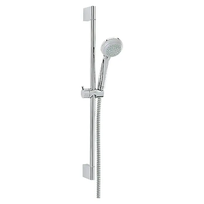 Hansgrohe Crometta Brausegarnitur 85 - Anzahl Strahlarten: 2 Stk., Chrom - Duschset mit verstellbarer Brause und Brausestange in Chrom für ein modernes Badezimmerdesign.