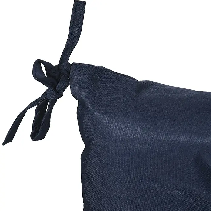 Outsunny Sitzauflage - Niederlehner, 2 Stk., Polyester, Schaumstoff, Blau - Dunkelblaues Stoffkissen mit Zierbändern.