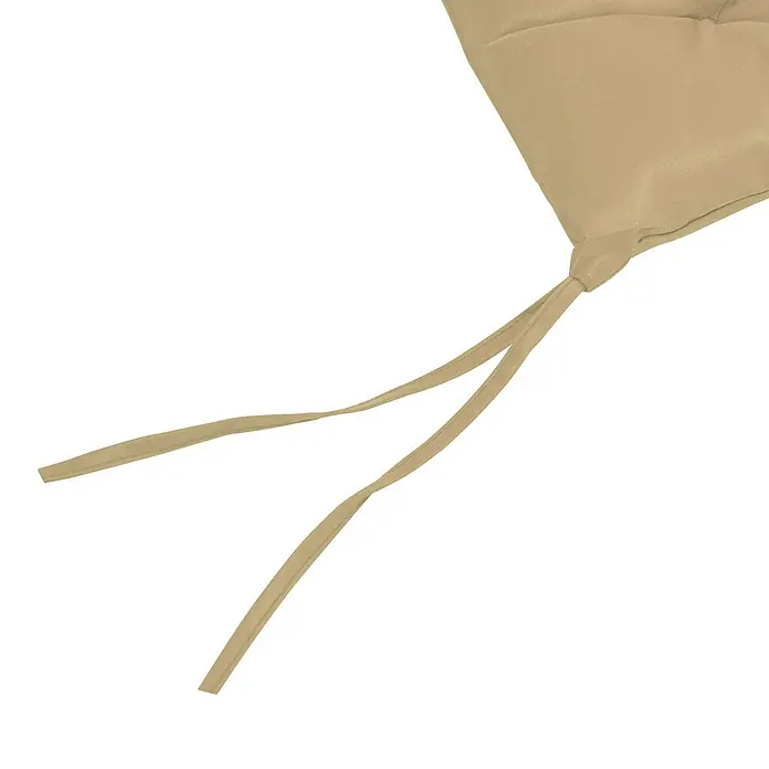 Outsunny Sitzauflage - Niederlehner, 2 Stk., Polyester, Schaumstoff, Khaki - Beiges Sitzkissen mit zwei langen Bindebändern zur Befestigung.