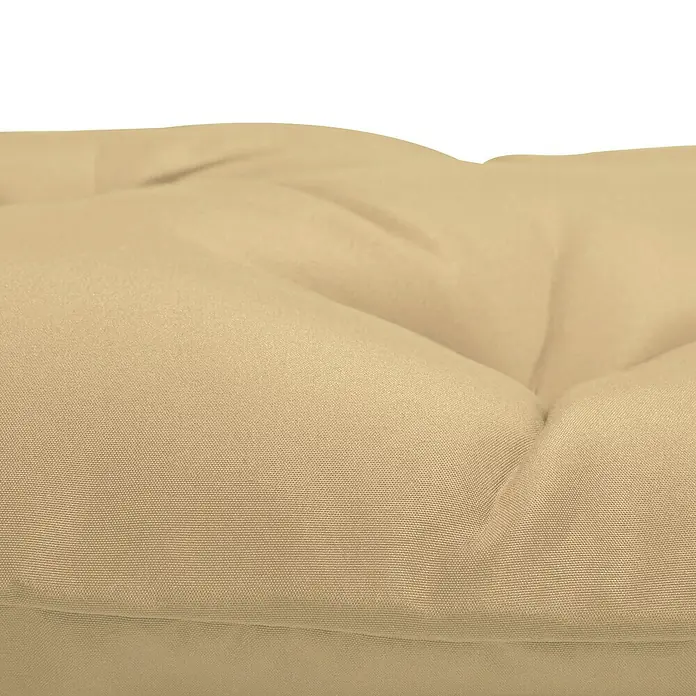 Outsunny Sitzauflage - Niederlehner, 2 Stk., Polyester, Schaumstoff, Khaki - Nahaufnahme eines beigen, gesteppten Stoffkissens.