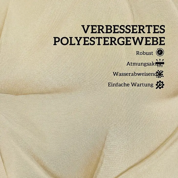 Outsunny Sitzauflage - Niederlehner, 2 Stk., L x B x H: 120 x 50 x 8 cm, Polyester, PP-Baumwolle (Polypropylenwatte), Beige - Verbessertes, beiges Polyestergewebe, robust, atmungsaktiv, wasserabweisend und pflegeleicht.